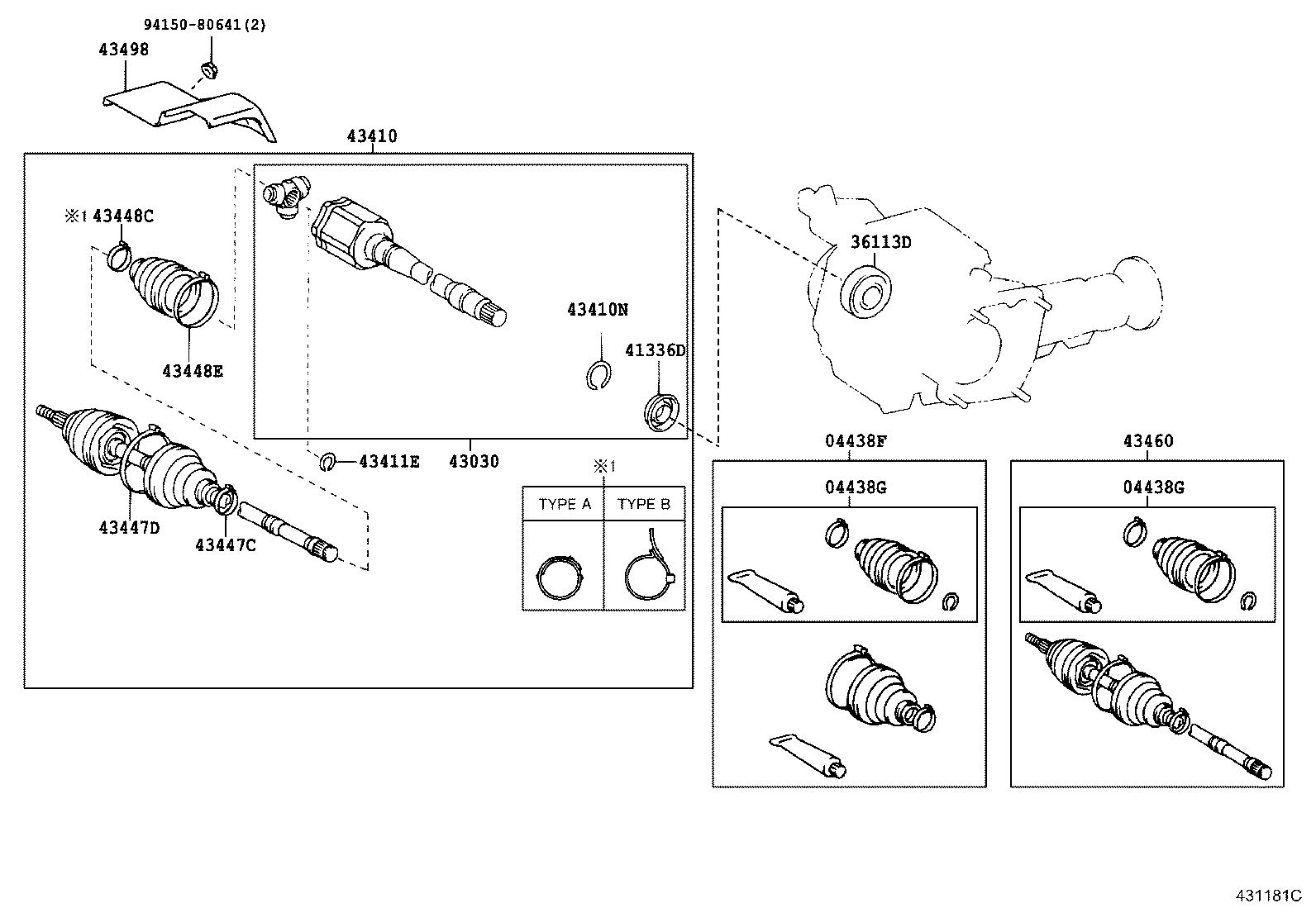 TOYOTA 4347029895 - Jungčių komplektas, kardaninis velenas autoreka.lt