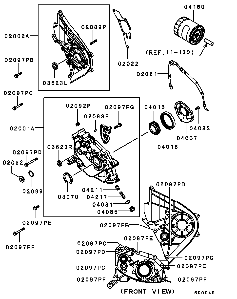 Mitsubishi MD069948 - Veleno sandariklis, alyvos siurblys autoreka.lt