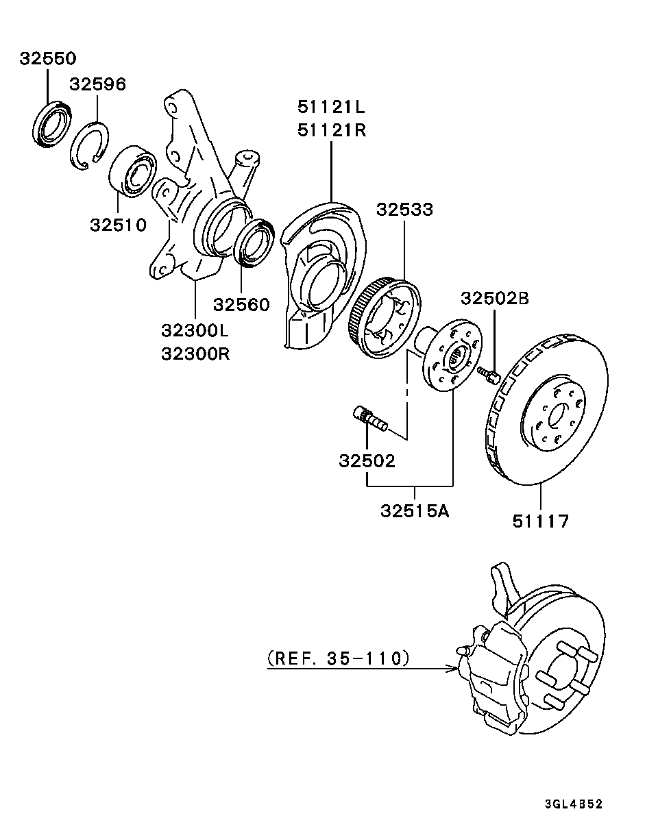 Hyundai MB303865 - Rato guolio komplektas autoreka.lt