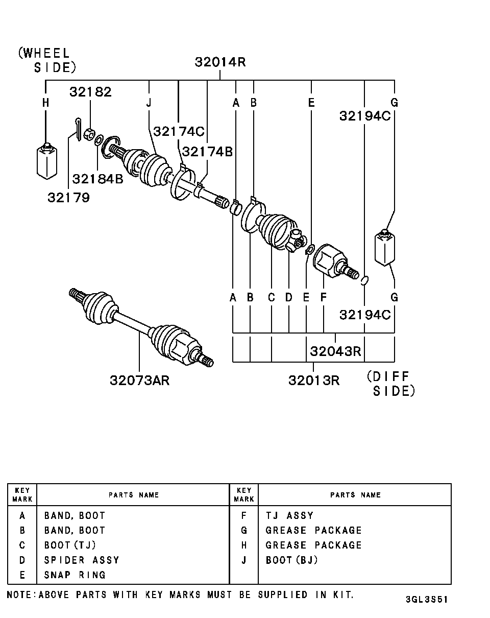 Mitsubishi MR305856 - Gofruotoji membrana, kardaninis velenas autoreka.lt