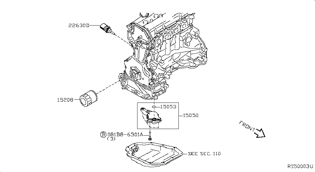 NISSAN 15208-65F0E - Alyvos filtras autoreka.lt