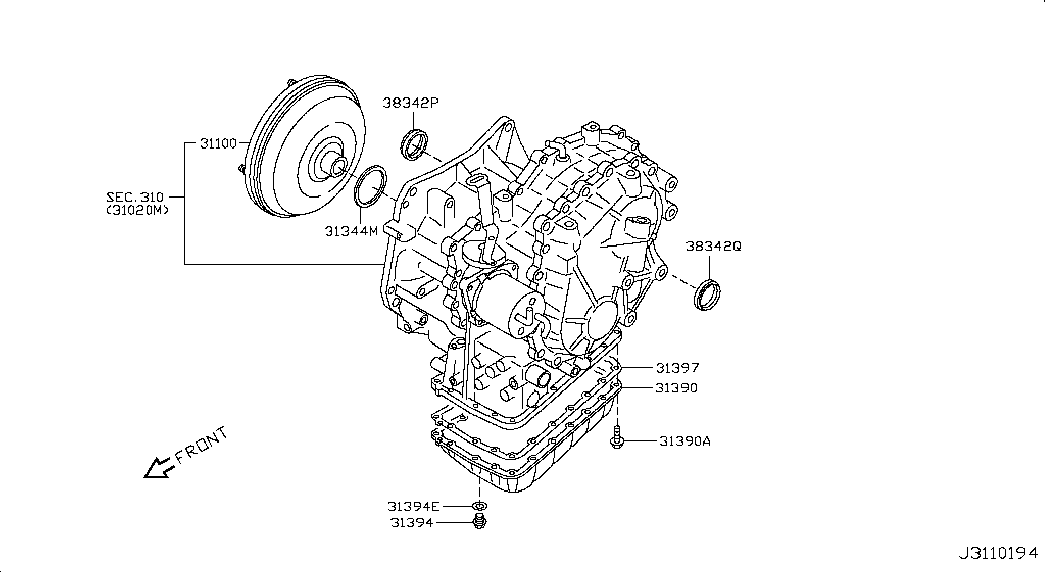 NISSAN 383428E001 - Veleno sandariklis, diferencialas autoreka.lt