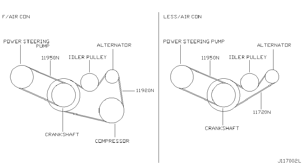 NISSAN 11720 31U02 - V formos rumbuoti diržai autoreka.lt