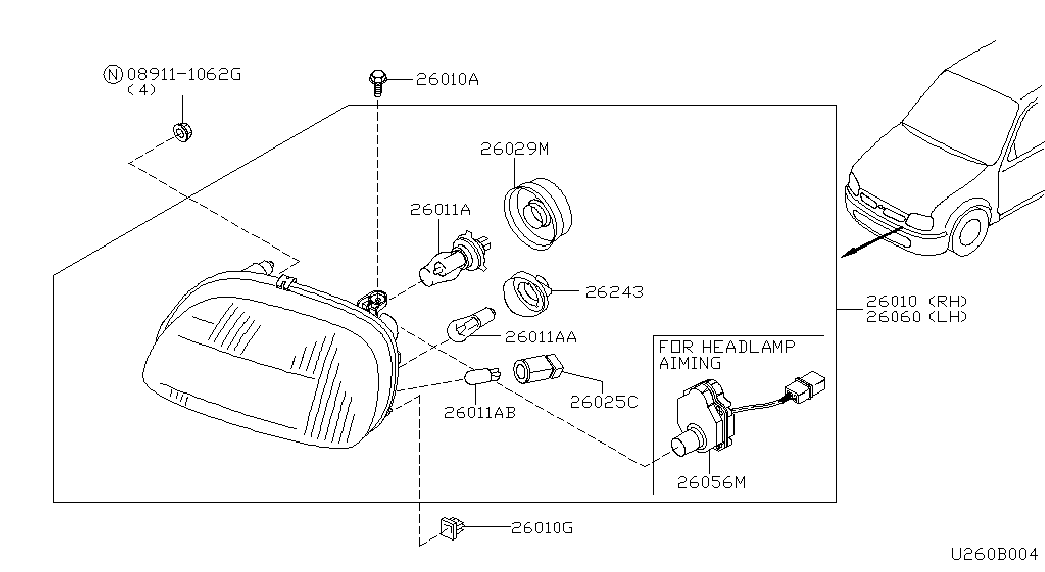 NISSAN 262945F005 - Lemputė, rūko žibintas autoreka.lt