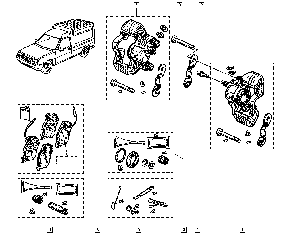 RENAULT 7701204530 - Stabdžių trinkelių rinkinys, diskinis stabdys autoreka.lt