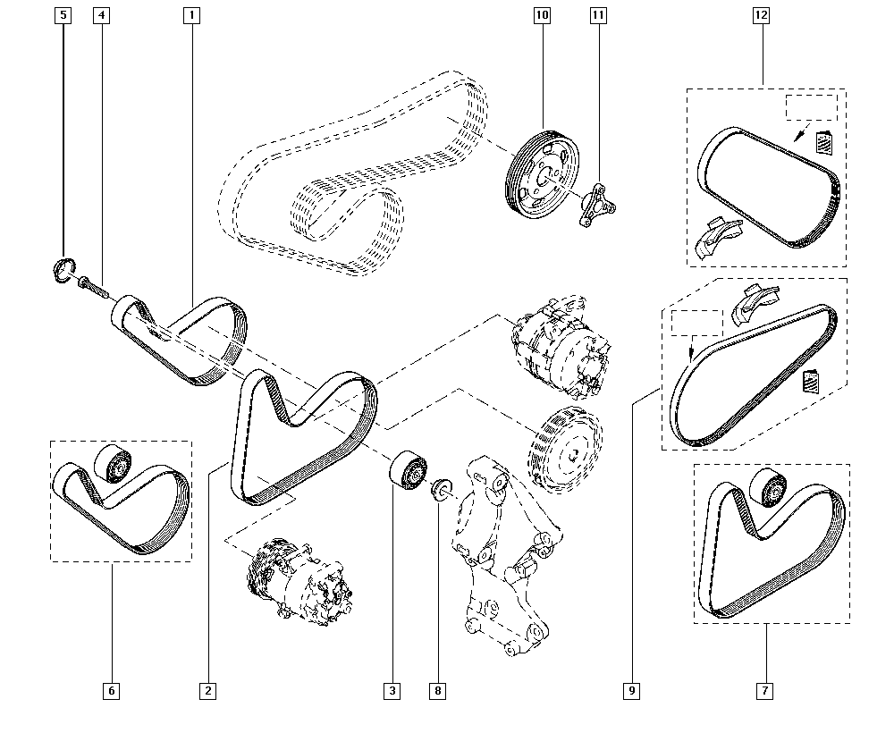 RENAULT 7701478934 - V formos rumbuotas diržas, komplektas autoreka.lt