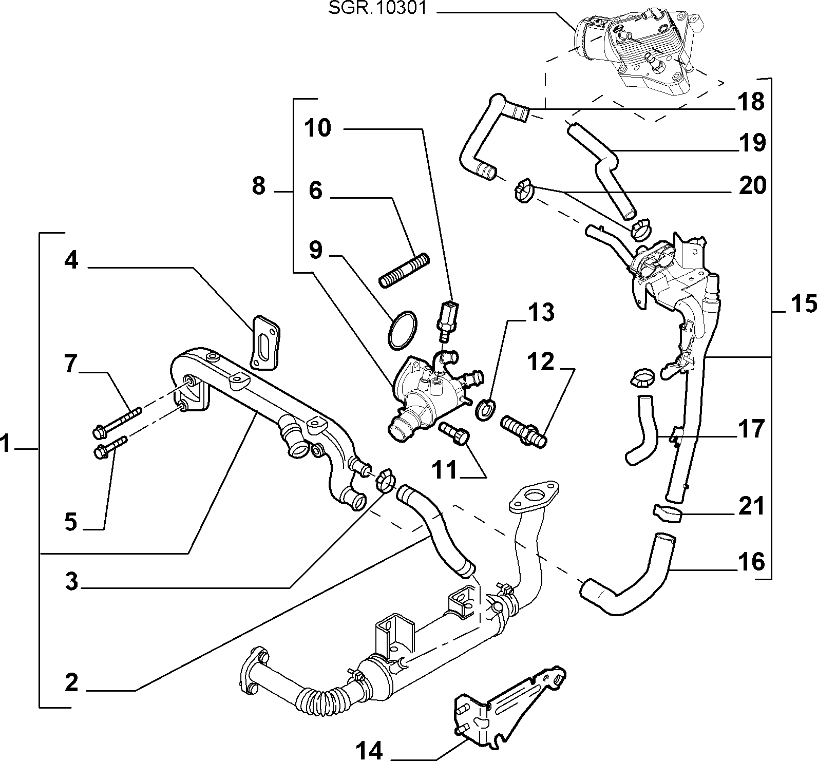 FIAT 55188058 - Siuntimo blokas, aušinimo skysčio temperatūra autoreka.lt