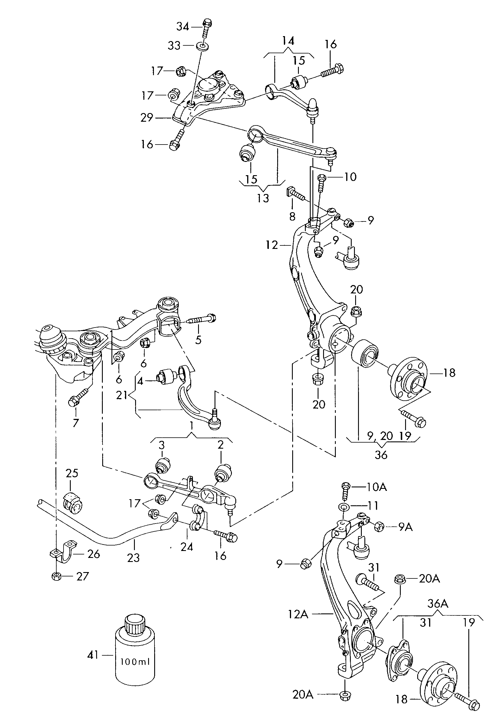 Seat 4B0407515 - Valdymo svirties / išilginių svirčių įvorė autoreka.lt