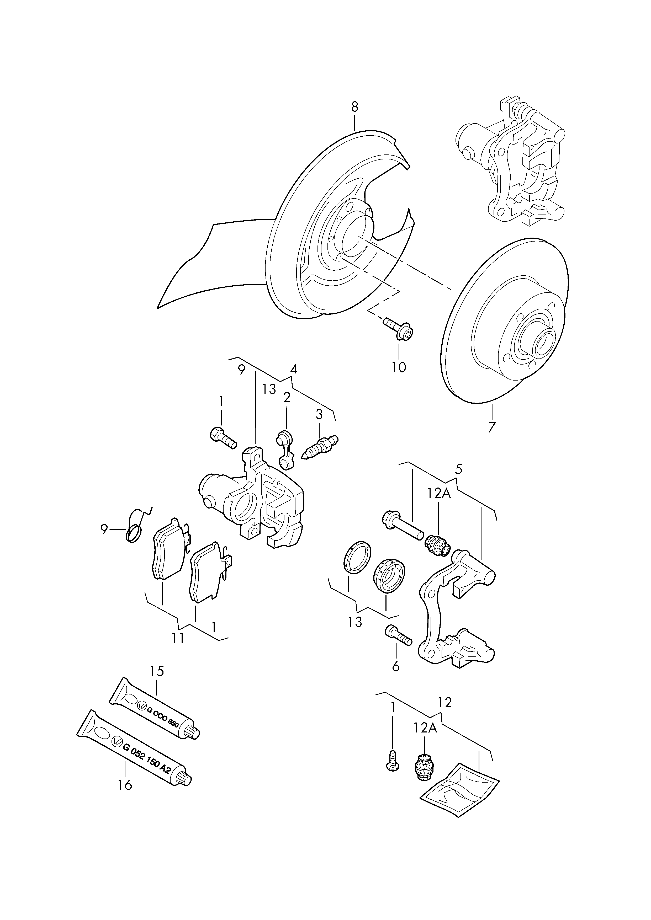 VAG 3B0 698 451 A - Stabdžių trinkelių rinkinys, diskinis stabdys autoreka.lt