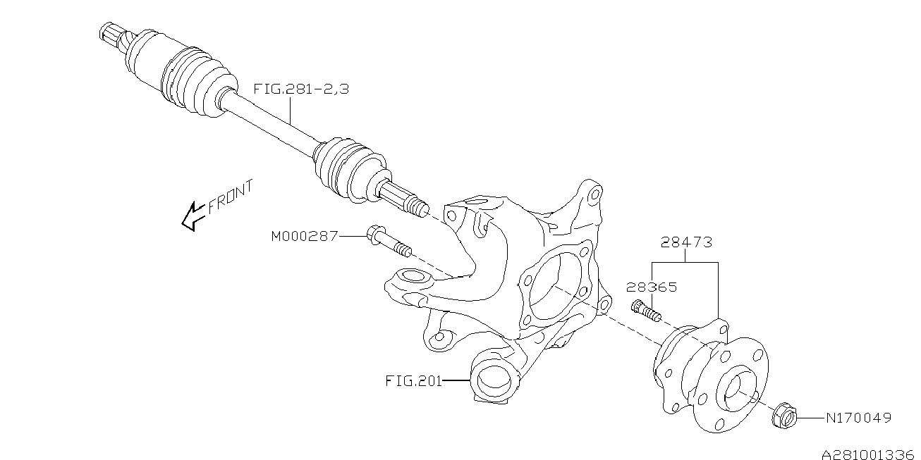 Subaru 28473-FL020 - Rato guolio komplektas autoreka.lt