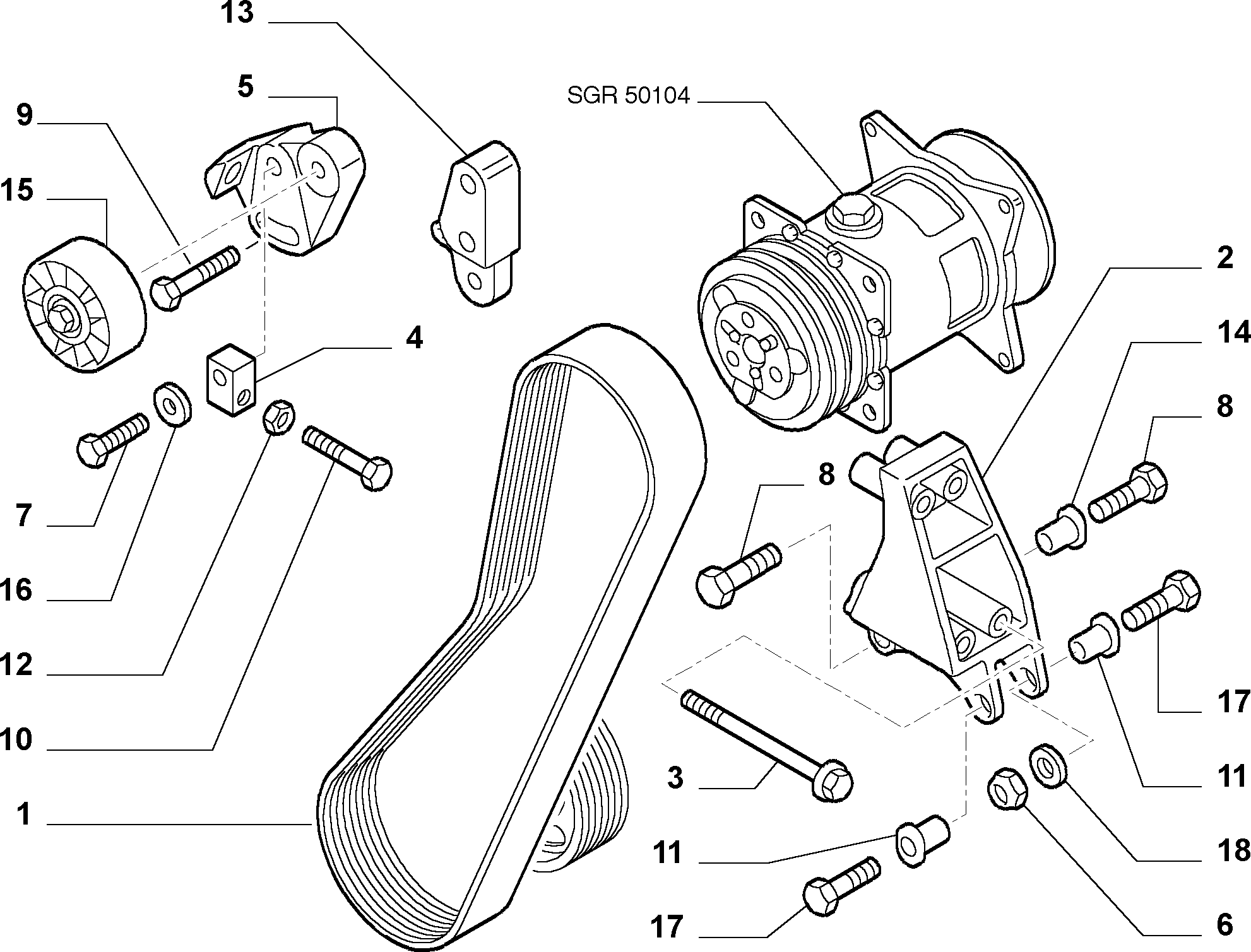 FIAT 71753866 - V formos rumbuoti diržai autoreka.lt