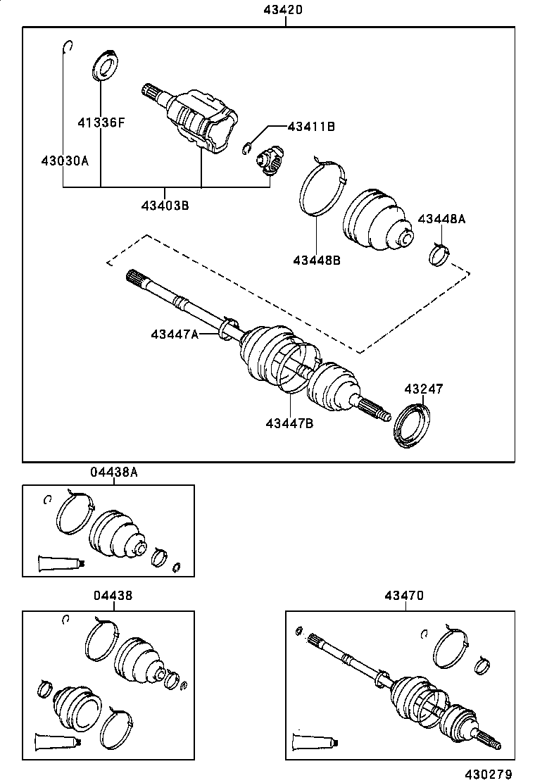 TOYOTA 04438-16070 - Gofruotoji membrana, kardaninis velenas autoreka.lt