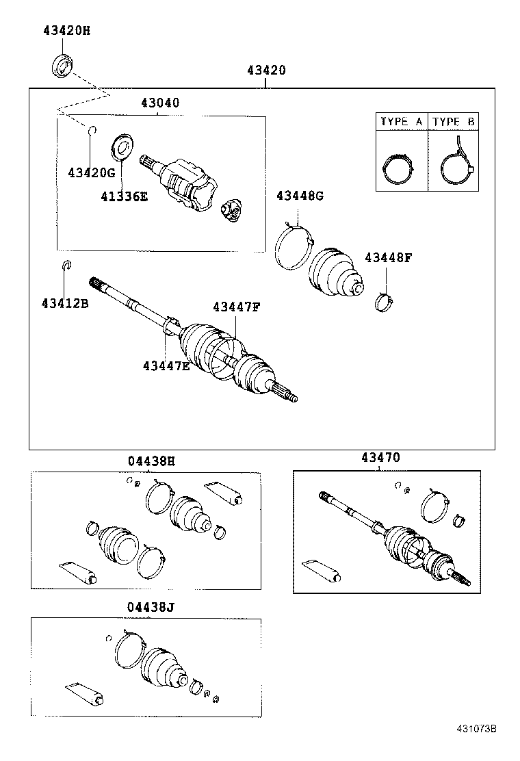 TOYOTA 4342042100 - Jungčių komplektas, kardaninis velenas autoreka.lt