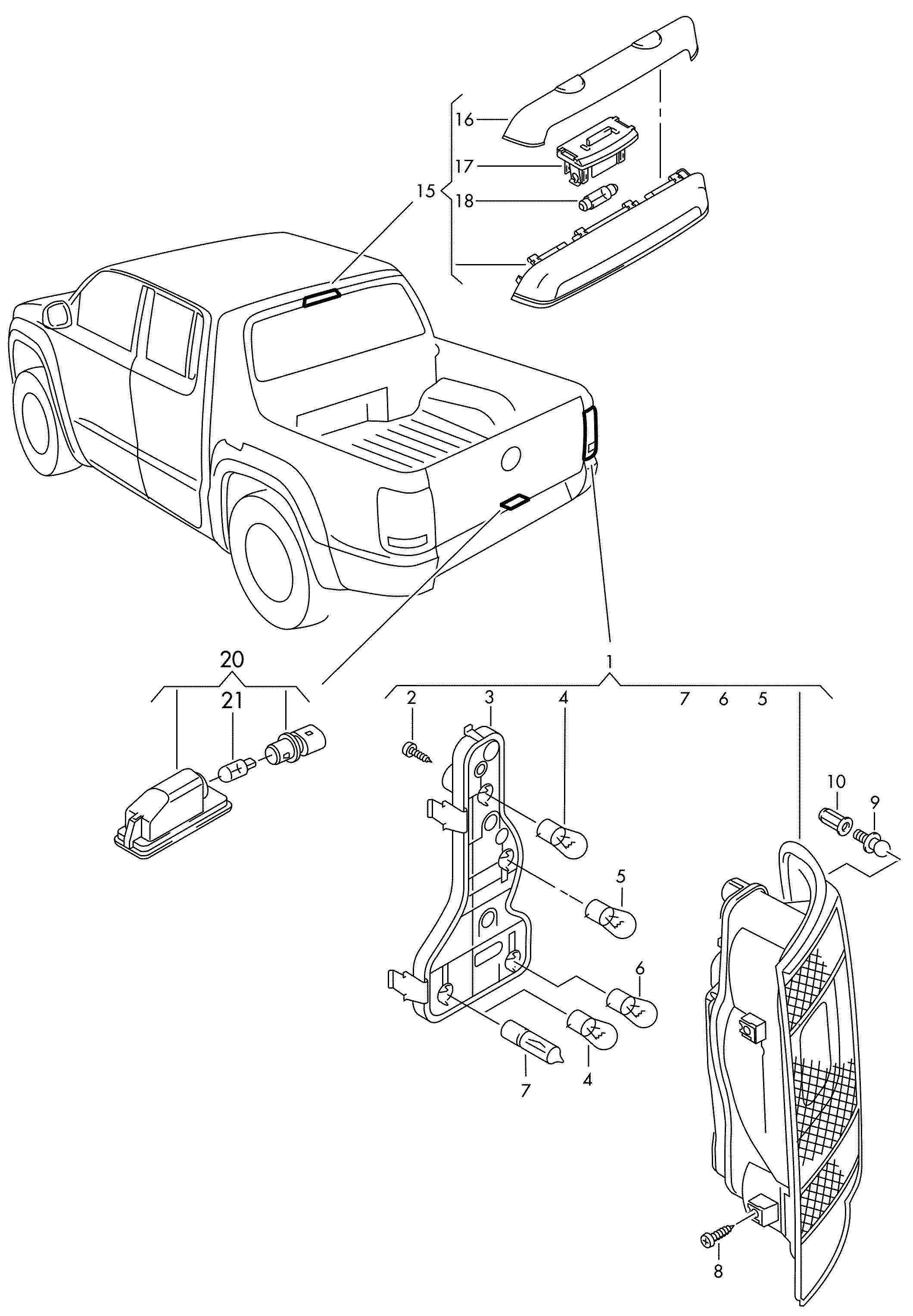 Skoda 1K8 943 021 - Valstybinio numerio apšvietimas autoreka.lt